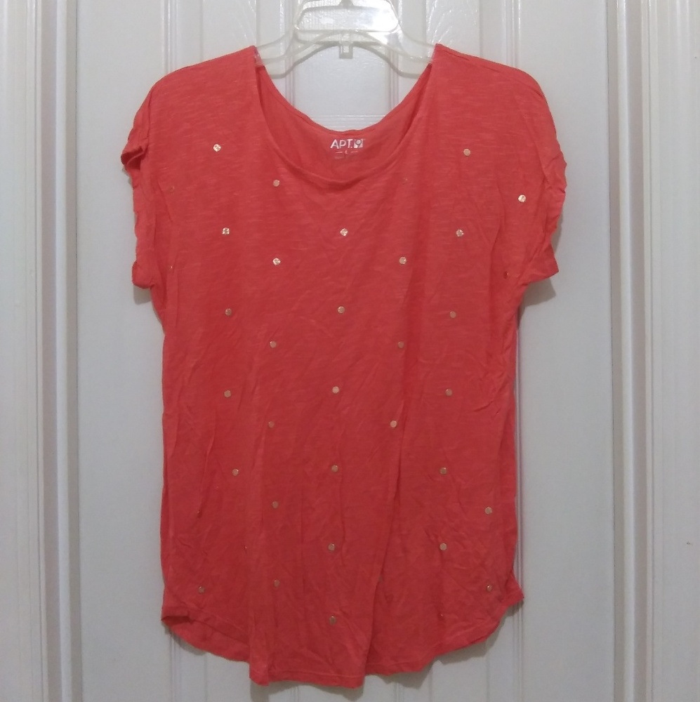 Apt 9 blouse very cute orange with gold embelishme